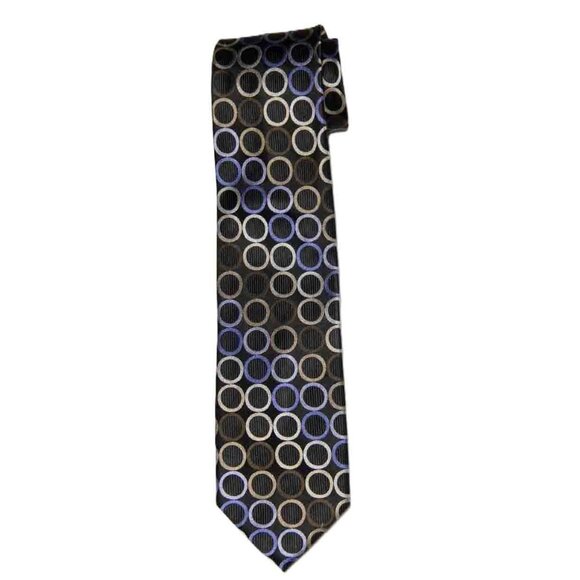 Michael Kors Silk Tie Multicolor Circles Pattern Men's Long - Picture 1 of 1